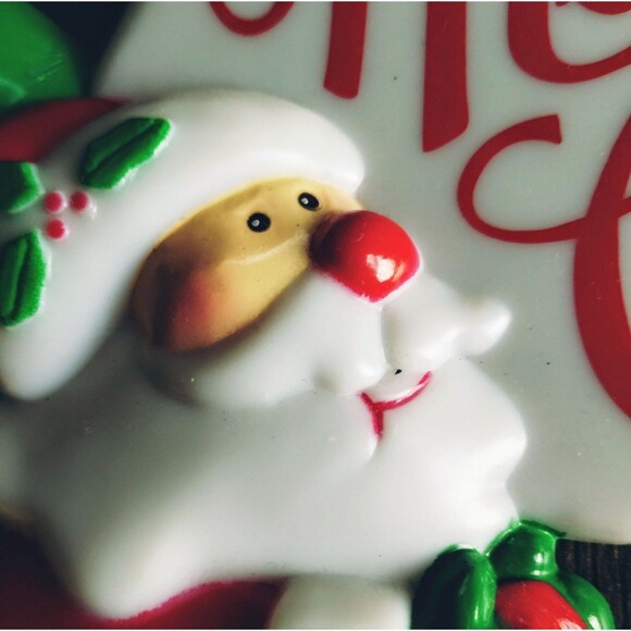 2 Vintage Christmas Santa Reindeer JCNY Plastic Planter tabletop Decorations - Picture 3 of 12